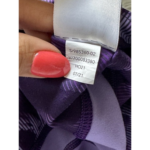 Athleta Rainier Tight Plush Supersonic Spliced Floral Violet Purple Size XS - Picture 7 of 11